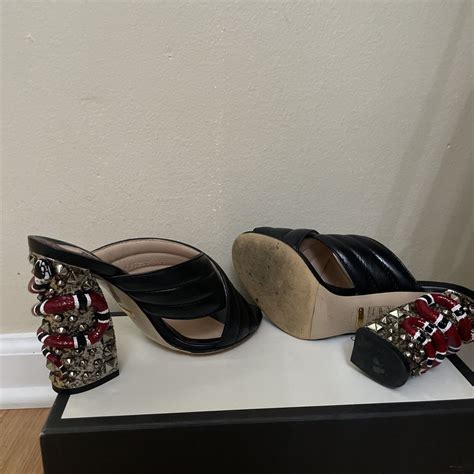 gucci webby leather sandal|Gucci Webby Quilted Leather Snake.